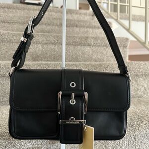 Michael Kors Black Colby Leather Shoulder Bag - NWT